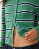 Abercrombie & Fitch Abercrombie & Fitch cropped knit collar cardigan in green and white stripe-Multi - 3