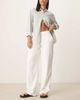 Abercrombie & Fitch Abercrombie & Fitch Curve high rise linen blend tailored pants in white - 1