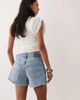 Abercrombie & Fitch Abercrombie & Fitch Curve Love frayed high rise denim shorts in bleach blue - 4