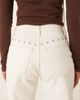 Abercrombie & Fitch Abercrombie & Fitch curve love high rise 90's relaxed studded jeans in ecru-White - 2
