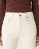 Abercrombie & Fitch Abercrombie & Fitch curve love high rise 90's relaxed studded jeans in ecru-White - 3