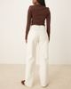 Abercrombie & Fitch Abercrombie & Fitch curve love high rise 90's relaxed studded jeans in ecru-White - 4