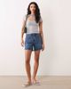 Abercrombie & Fitch Abercrombie & Fitch Curve Love high rise dad fit denim shorts in indigo blue - 2