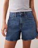 Abercrombie & Fitch Abercrombie & Fitch Curve Love high rise dad fit denim shorts in indigo blue - 3