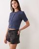 Abercrombie & Fitch Abercrombie & Fitch Curve Love high rise denim a-line shorts in washed black - 1