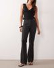 Abercrombie & Fitch Abercrombie & Fitch Curve Love high rise flared trouser in black - 1
