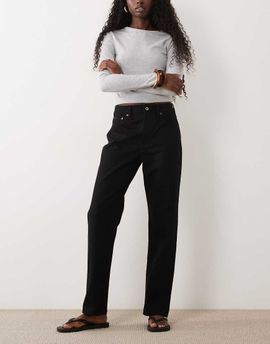 Abercrombie & Fitch Abercrombie & Fitch Curve Love high rise straight leg jeans in washed black