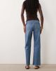 Abercrombie & Fitch Abercrombie & Fitch Curve Love high rise straight leg jeans with raw hem in mid blue wash - 3