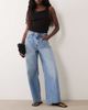 Abercrombie & Fitch Abercrombie & Fitch Curve Love high rise wide leg jeans in light blue wash - 1