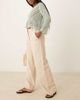 Abercrombie & Fitch Abercrombie & Fitch curve love linen blend high rise tailored pants in oatmeal-Neutral - 1