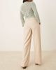 Abercrombie & Fitch Abercrombie & Fitch curve love linen blend high rise tailored pants in oatmeal-Neutral - 3