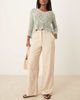 Abercrombie & Fitch Abercrombie & Fitch curve love linen blend high rise tailored pants in oatmeal-Neutral - 4