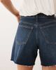 Abercrombie & Fitch Abercrombie & Fitch Curve Love loose denim short with frayed hem in dark blue wash - 4