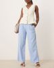 Abercrombie & Fitch Abercrombie & Fitch curve love low rise linen mix pants in blue - 1