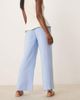 Abercrombie & Fitch Abercrombie & Fitch curve love low rise linen mix pants in blue - 3
