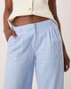 Abercrombie & Fitch Abercrombie & Fitch curve love low rise linen mix pants in blue - 4
