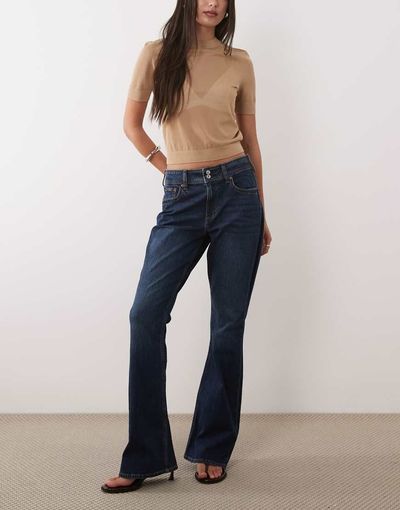 Abercrombie & Fitch Abercrombie & Fitch curve love mid rise bootcut jeans in vintage blue
