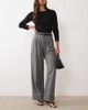 Abercrombie & Fitch Abercrombie & Fitch Curve Love Sloane wool blend pleated wide leg pants in dark gray - 2