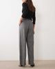 Abercrombie & Fitch Abercrombie & Fitch Curve Love Sloane wool blend pleated wide leg pants in dark gray - 3