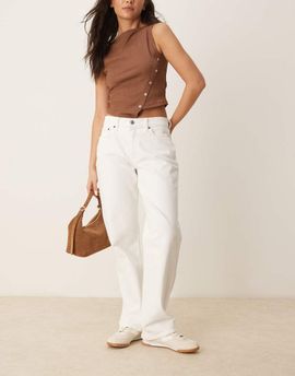 Abercrombie & Fitch Abercrombie & Fitch Curve low rise 90s relaxed jeans in clean white