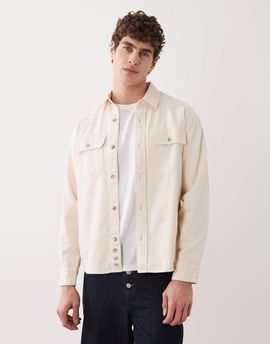 Abercrombie & Fitch Abercrombie & Fitch denim overshirt in beige-Neutral