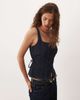 Abercrombie & Fitch Abercrombie & Fitch denim sweetheart neck corset top in indigo blue - 1