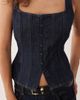 Abercrombie & Fitch Abercrombie & Fitch denim sweetheart neck corset top in indigo blue - 3