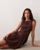 Abercrombie & Fitch Abercrombie & Fitch dropped waist mini dress in brown - 1