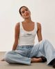 Abercrombie & Fitch Abercrombie & Fitch embroidered logo scoop neck tank top in white - 1