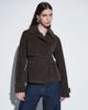 Abercrombie & Fitch Abercrombie & Fitch faux suede belted short trench in dark brown - 1