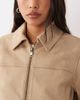 Abercrombie & Fitch Abercrombie & Fitch fitted 90s faux suede jacket in cream-White - 3