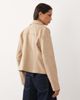 Abercrombie & Fitch Abercrombie & Fitch fitted 90s faux suede jacket in cream-White - 4