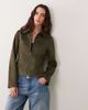 Abercrombie & Fitch Abercrombie & Fitch fitted 90s faux suede jacket in khaki green - 1