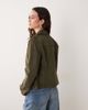 Abercrombie & Fitch Abercrombie & Fitch fitted 90s faux suede jacket in khaki green - 3