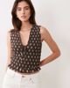 Abercrombie & Fitch Abercrombie & Fitch floral print ruched v-neck top in brown - 1