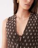 Abercrombie & Fitch Abercrombie & Fitch floral print ruched v-neck top in brown - 3