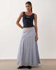 Abercrombie & Fitch Abercrombie & Fitch flowy midaxi skirt in micro blue plaid - 1