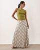 Abercrombie & Fitch Abercrombie & Fitch flowy midaxi skirt in white and brown plaid - 1