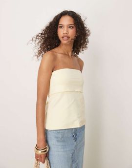 Abercrombie & Fitch Abercrombie & Fitch foldover longline tube top in yellow