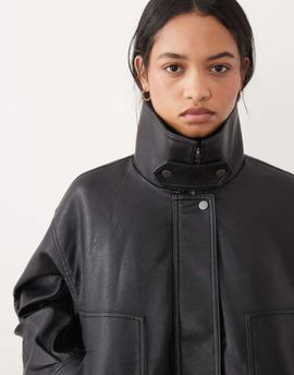 Abercrombie & Fitch Abercrombie & Fitch funnel neck bomber jacket in black