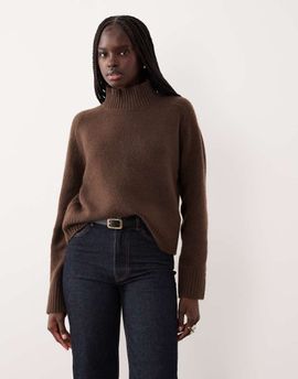 Abercrombie & Fitch Abercrombie & Fitch funnel neck sweater in brown