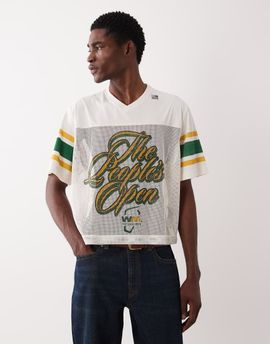 Abercrombie & Fitch Abercrombie & Fitch golf graphic v-neck jersey T-shirt in white