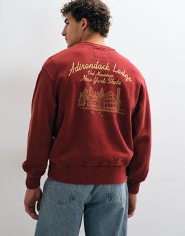 Abercrombie & Fitch Abercrombie & Fitch heavyweight back graphic sweatshirt in burgundy-RED