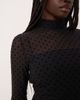 Abercrombie & Fitch Abercrombie & Fitch high neck open back mesh mini dress in black spots - 4