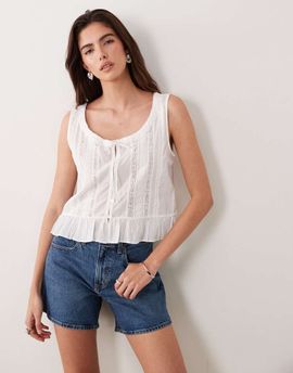 Abercrombie & Fitch Abercrombie & Fitch high rise a-line dad fit denim shorts in indigo blue