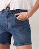 Abercrombie & Fitch Abercrombie & Fitch high rise a-line dad fit denim shorts in indigo blue - 2
