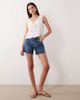 Abercrombie & Fitch Abercrombie & Fitch high rise a-line dad fit denim shorts in indigo blue - 3
