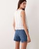Abercrombie & Fitch Abercrombie & Fitch high rise a-line dad fit denim shorts in indigo blue - 4