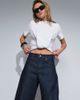 Abercrombie & Fitch Abercrombie & Fitch high rise barrel jeans in dark indigo-Navy - 4