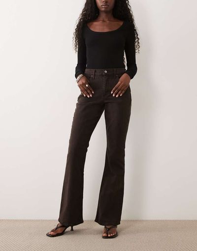 Abercrombie & Fitch Abercrombie & Fitch high rise bootcut fit jeans in brown